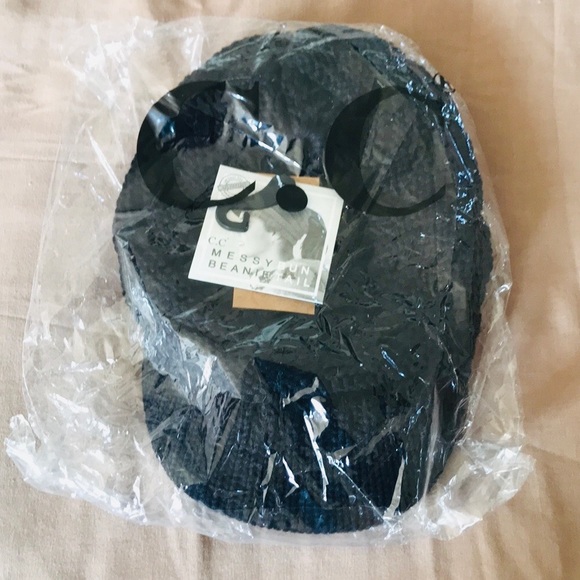 C.C. Black Beanie Cap with Tail - Picture 5 of 11